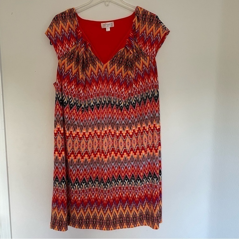 SOHO Apparel LTD Midi Dress women's 2x pullover‎ colorful ,Summery ,sheath